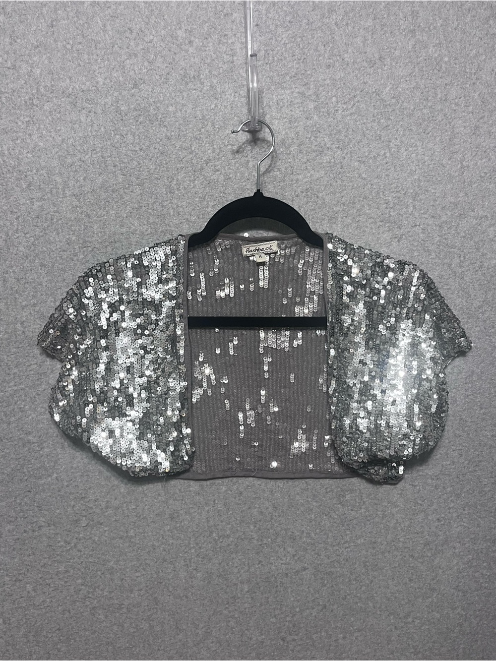Vintage Flashback Silver Sequin Bolero Shrug
